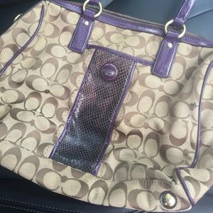 COACH BAG-Tan Brown Purple